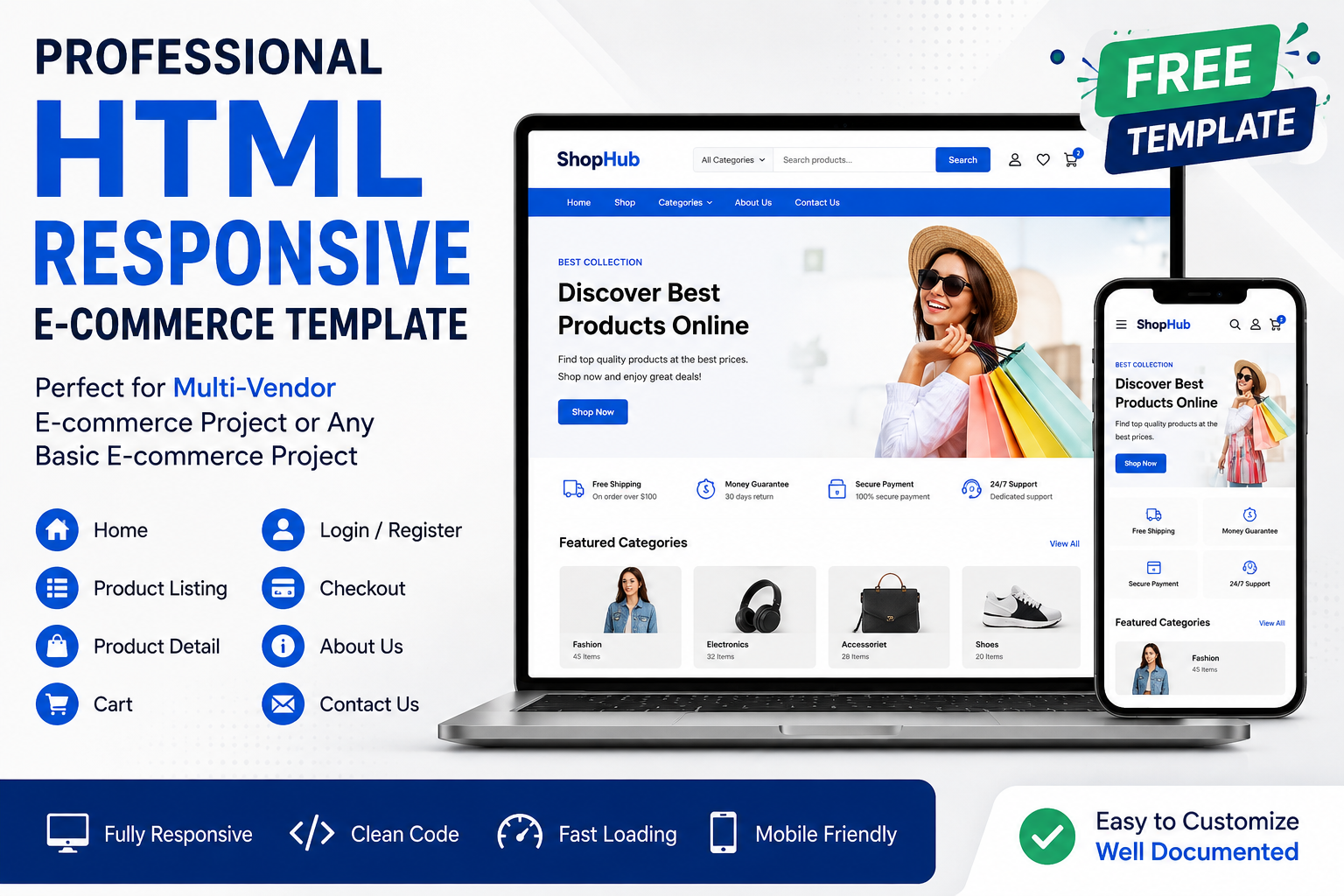 SiteMakers HTML Responsive Template (for Multi Vendor E-commerce)