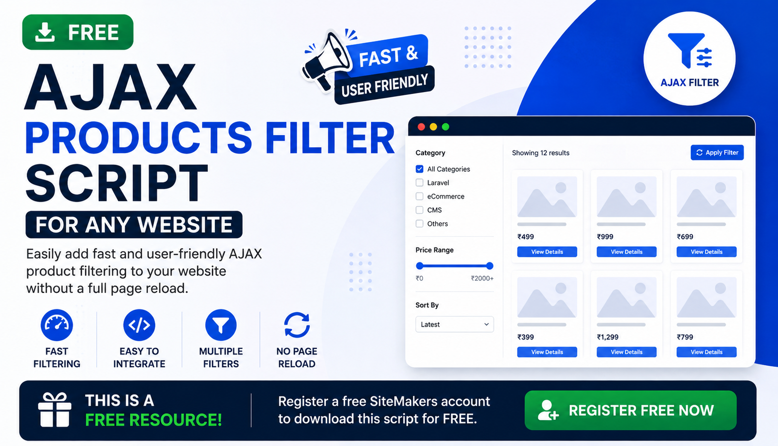 Ajax Products Filter Script for Website (Use with any Website)
