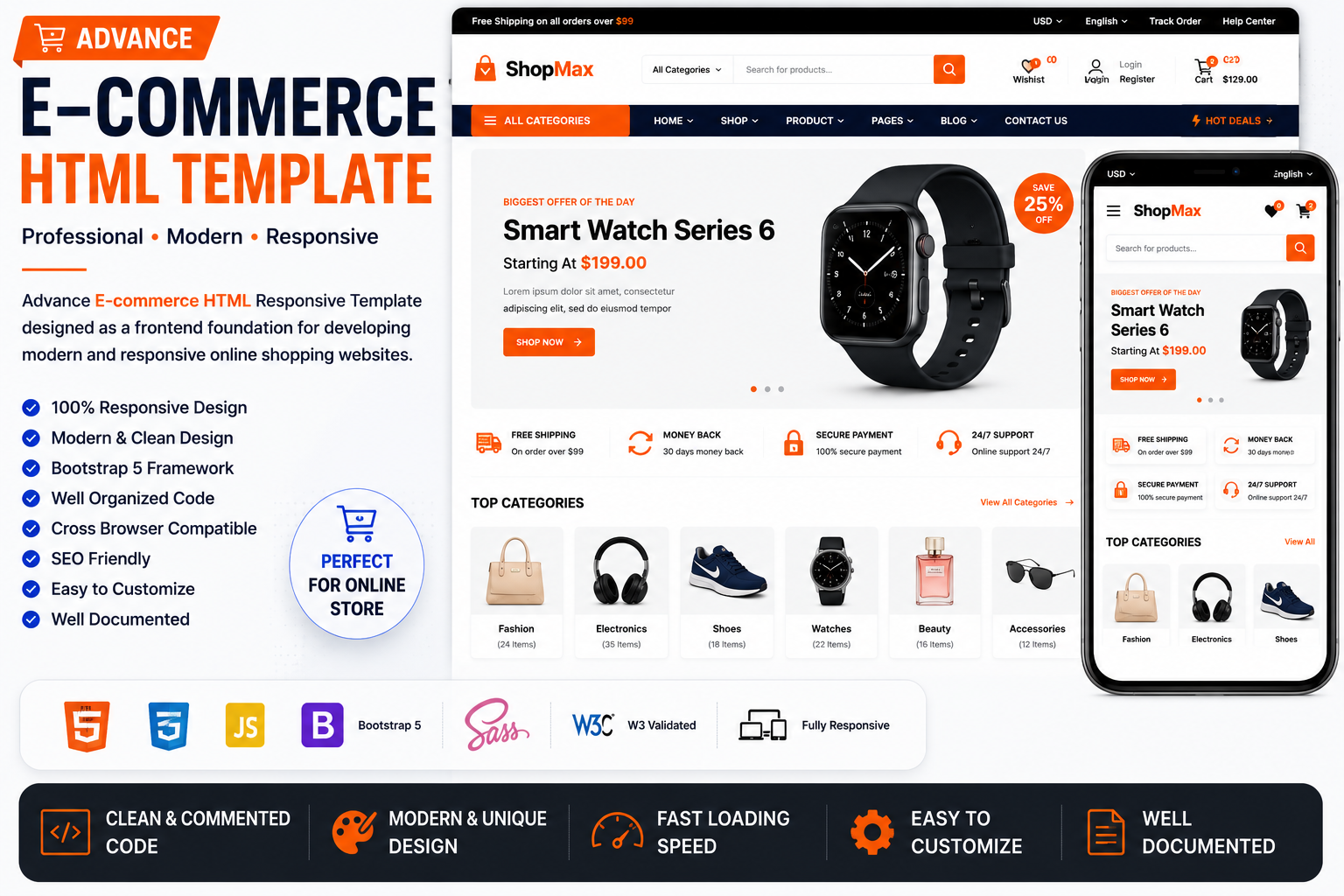Advance E-commerce HTML Responsive Template