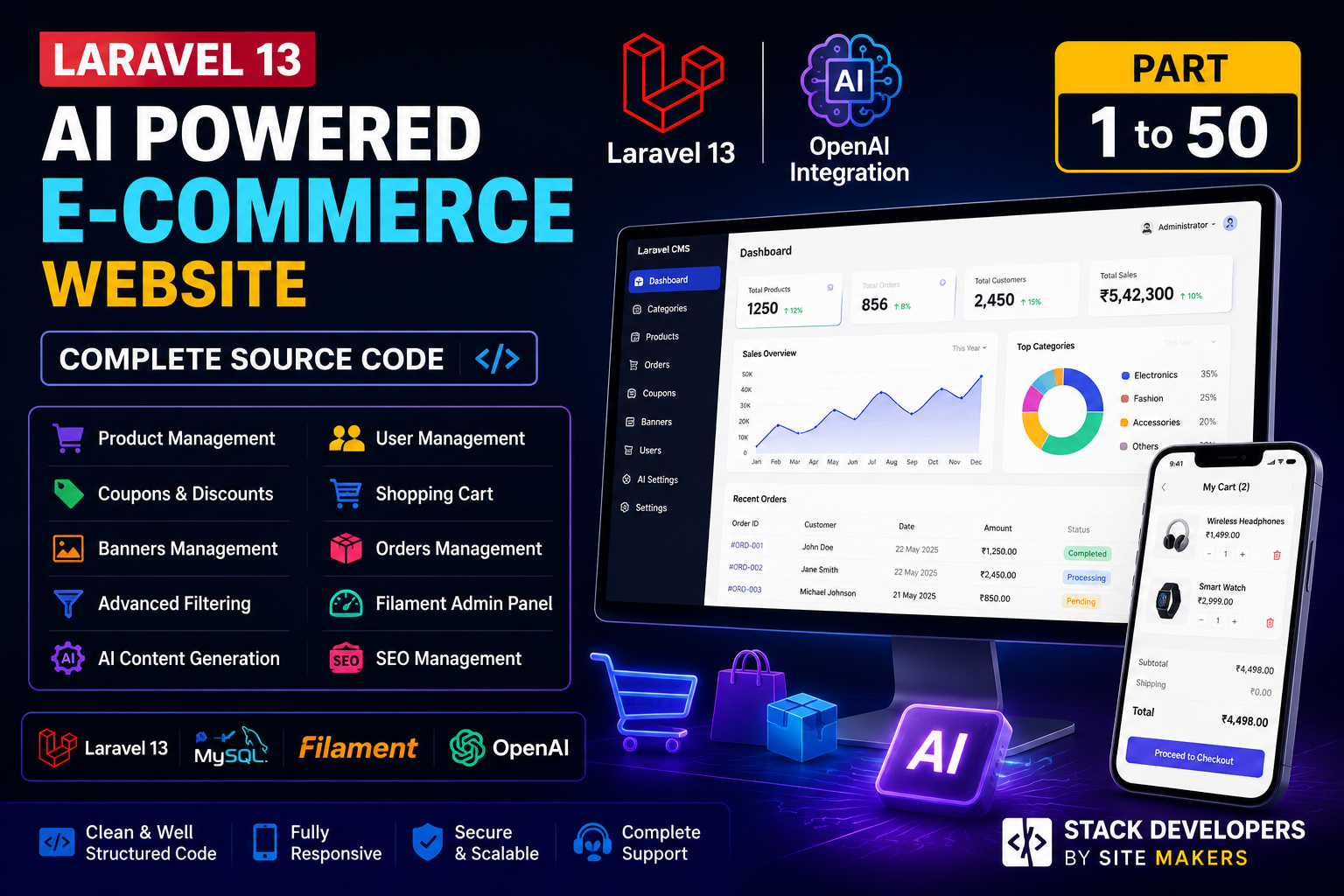 Laravel 13 AI Powered E-commerce Website (Part 1 to 50)
