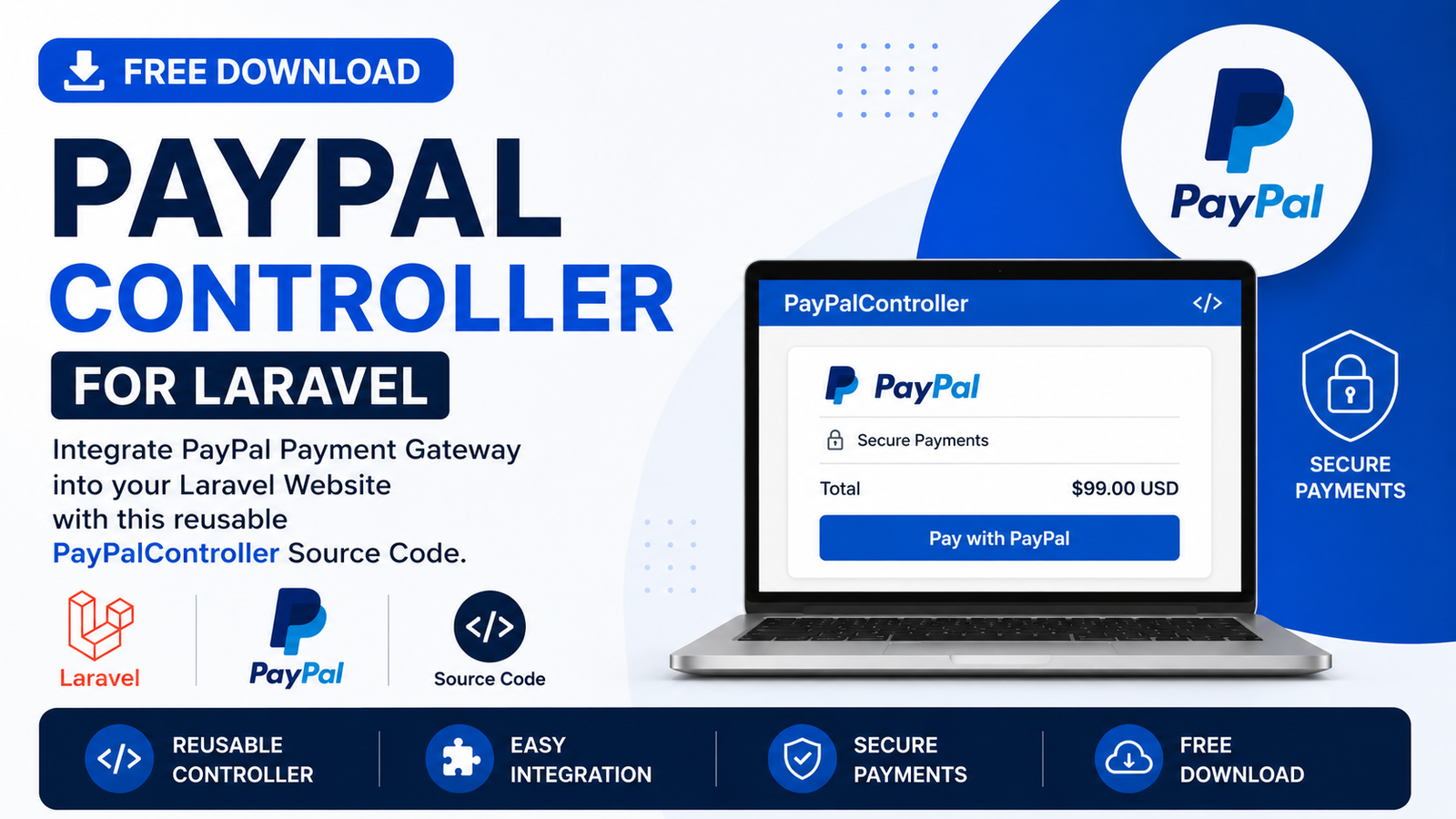 Laravel PayPalController for PayPal Payment Gateway